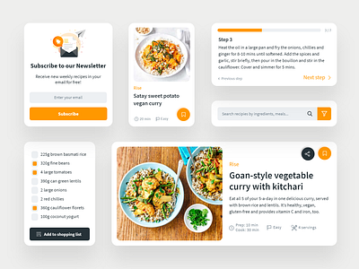 Vegan recipes app components components design design app food app graphicdesign recipes trends ui uidesign uiux user inteface userexperience ux uxdesign uxtrends vegan vegan food web webdesign website