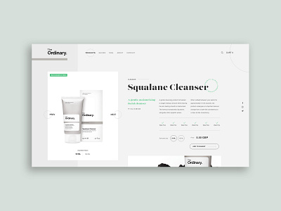 The Ordinary cosmetic design minimal webdesign