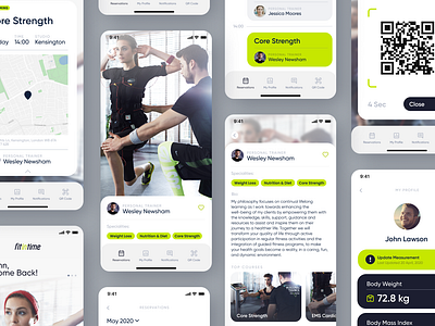 fitintime Studio App app booking ems fitintime fitness fitness app fitness center fitness club gym gym app miha bodytec neon notification personal trainer schedule calendar studio ui ui design