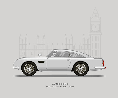 New illustration of James Bond's Aston Martin adobe illustrator car illustration design illustration james bond vector vector illustration