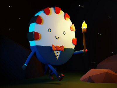 Peppermint Butler 3D Model Final 3d adventure time blender butler cartoon cave fire model peppermint butler torch