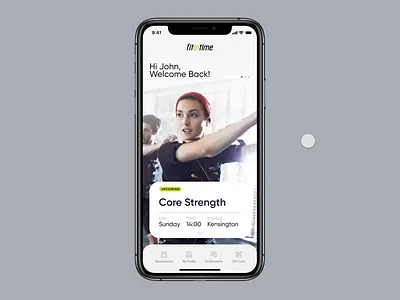 fititnime Studio App animated animation app booking card fitintime fitness fitness app fitness center fitness club gym gym app neon notification personal trainer schedule calendar studio swipe ui ui design