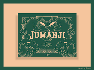 Jumanji animal board game design dribbbleweeklywarmup elephant film game illustration illustrator jumanji nature packaging retro wild