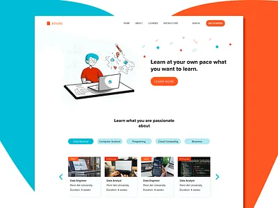 E-Learning platform design bootstrap education elearning learning lms minimal modern responsive ui web web design