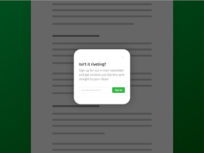 Daily UI 016: Pop-Up/Overlay 016 dailyui design newsletter overlay pop up popup signup ui ux