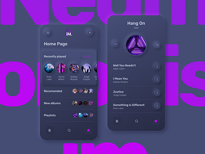 Neumorphic Dark Mode app app design apple clean dark mode design gradient iphone minimalist mobile music music app neumorphic shadow skeumorphism streaming ui ui ux uidesign uxui