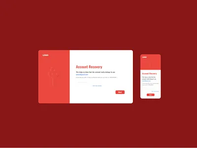 Account Recovery page mobile security ui webdesign