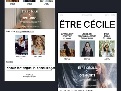 etrececile clothing brand website concept clothing clothing company clothing website fashion fashion website helvetica landing page mens minimal text trending typography ui ux website womens