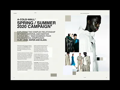 A-COLD-WALL* - Editorial Spread a cold wall art design editorial experiment fashion fashion design graphic design hypebeast illustration illustrator layout layout design low profile nike poster streetwear type typography zine