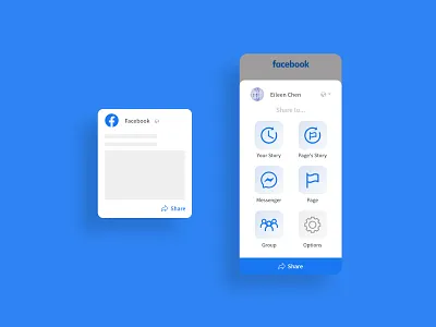 daily ui 010 - Social Share 010 clean daily ui daily ui 010 facebook fb mobile redesign share social social share