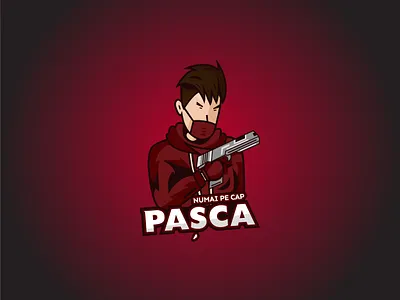 Pasca counter strike counterstrike design esports gamer gamer logo gamers gun hoodie identity logo mascot mask shooter streamer vector youtuber