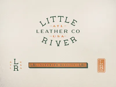 Little River branding design leather logo typogaphy