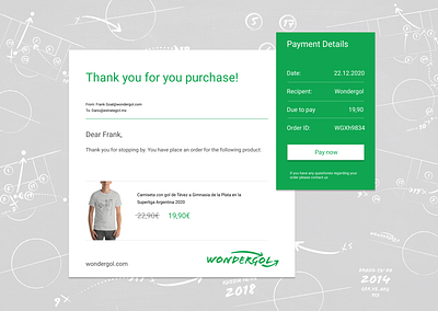 Daily Ui #17 - Email Receipt daily 100 challenge daily ui 017 dailyui email email design email receipt football futbol goal gol goles ui uiux ux webdesign