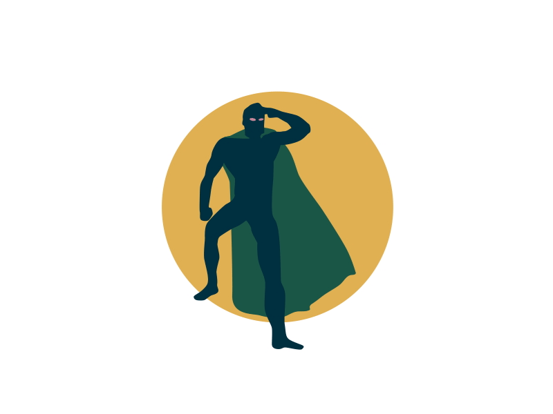 Focused Superman after effect coaching illustration json lottie svg graphic