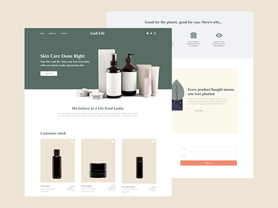 Lush Life Landing Page aesop cosmetic dailyui design landing landing page lush life organic skincare uidesign webdesign