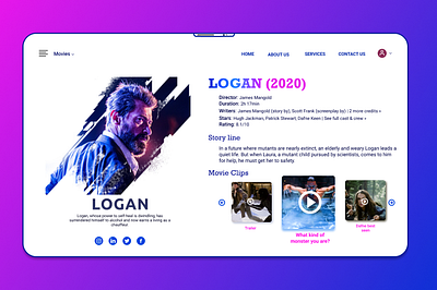 Website Design-"LOGAN" branding design design art designer icon illustrator minimal movie art movie poster photoshop poster poster art poster design typography ui ux web web design webdesigner website