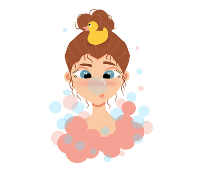 Девочка с уточкой animation branding design flat illustration logo sea typography vector web