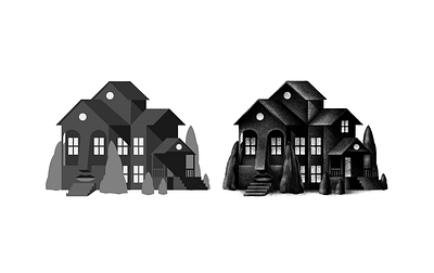 Quarantine Brain art design digital digital illustration face haunted house house illustration procreate quarantine stippling texture