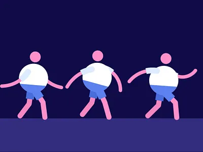 Walks 2d animation adobe after effects animation character character animation energy fun gif jumping loop mds motion design motionbeast motiondesignschool motiongraphics walkcycle walks