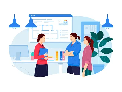 Credit business credit design flat girl illustration man office vector