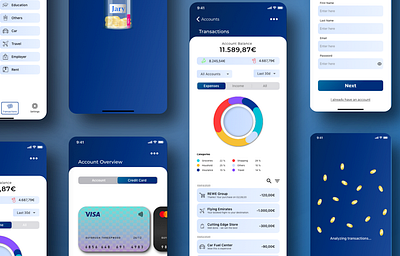 Money-saving app iOS | Transaction Overview | Jary app banking app design finance finance app ios money app money saving ui ux