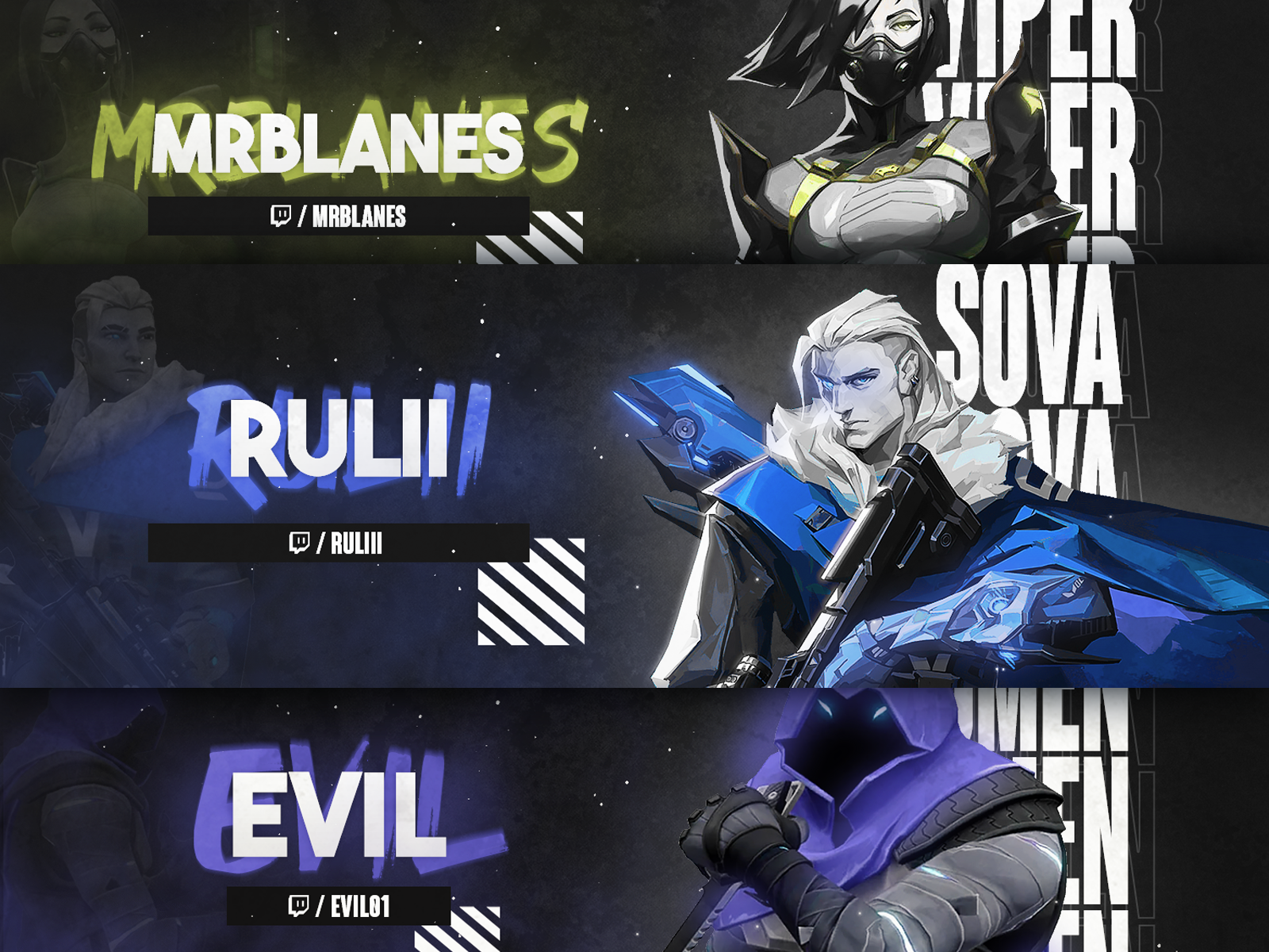 Example of Valorant twitter headers