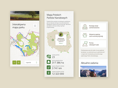 Polish National Parks - maps forest icons map mobile national parks park polish web design website