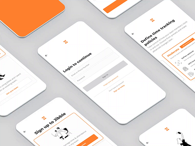 Jibble mobile - onboarding screens app branding branding and identity design illustration onboarding ui ux web