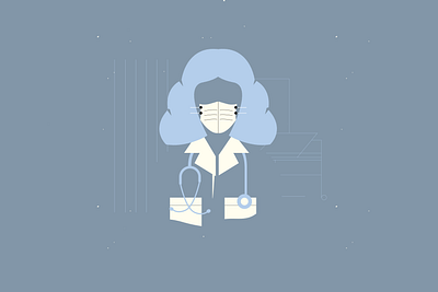 Health care is essential design doctor healthcare healthcare worker illustration mask nurse simple simplicity