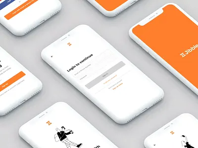 Jibble mobile - onboarding screens app branding branding and identity design illustration onboarding typography ui ux web