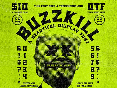 BUZZKILL DISPLAY badge beautiful branding design flyer font identity lettering punk texture trump type typography xerox