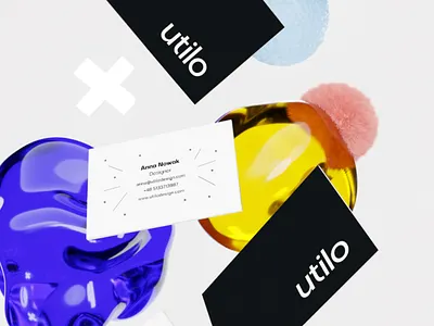 Utilo business cards 3d 3d design branding branding design business card businesscard illustration mockup visual identity