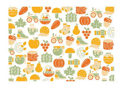 AUTUMN COLORFUL GLYPH autumn design icon illustration season vector
