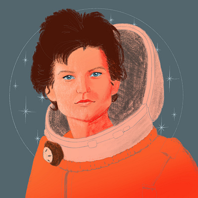 Valentina Tereshkova astronaut cosmonaut illustration illustrator portrait space spaceman valentina tereshkova women in space