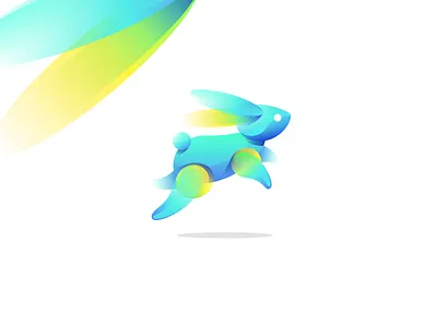 Rabbit Gradient Logo Exploration didier gradient graphiste illustration laureaux logo rabbit rabbit logo