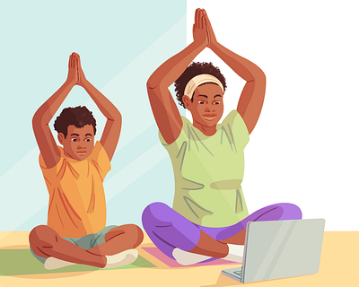 Activities for Families - Yoga Videos art childrens book childrens book illustration digital art editorial art editorial design editorial illustration family illustration photoshop procreate