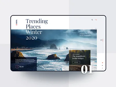 Tourism Website - UI Concept branding concept design experience homepage inspiration interface minimal minimalistic nature photography product travel ui usa user ux web website