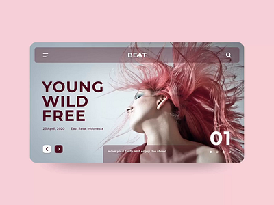 #Exploration - Landing Page for BEAT animation blue dance landing page music red soft ui uiux ux web website website concept website design yellow