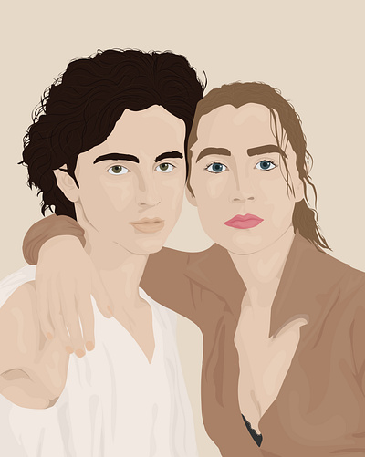 Timothée Chalamet & Saoirse Ronan✨ actor actress character character illustration design graphic design illustration illustrator minimal saoirse ronan simple timothée chalamet vector woman