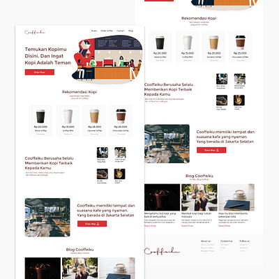 Cooffeiku adobe xd adobexd app character coffee coffeeshop color desain design flat illustration kopi ui uiux ux vector web website