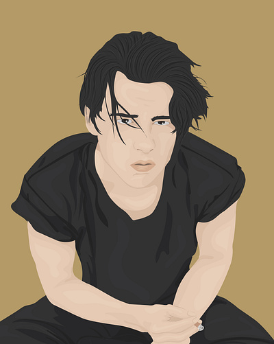 young Johnny Depp actor character character illustration design graphic design illustration illustrator johnny depp minimal simple vector