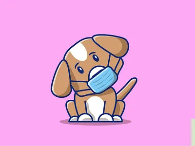 Doggy doggy animal cat character conception coronavirus covid 19 covid19 design dog doggy flat design graphic design icon illustration logo mask pets puppy quarantine vector