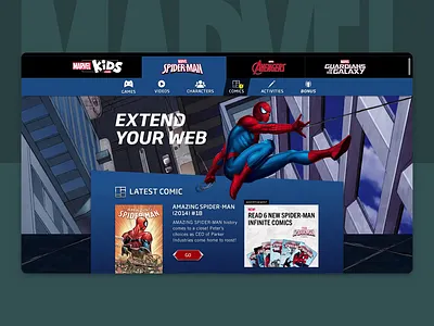 Spider-Man - UI design flat gskett icon marvel minimal spider man ui ux vector web