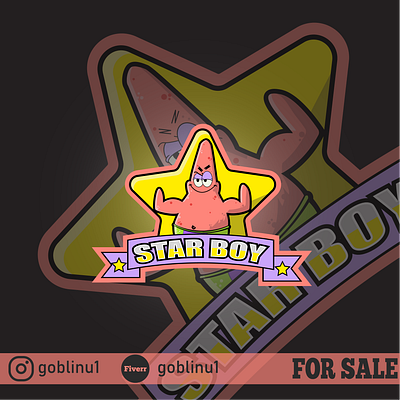 Patrik Mascot Logo branding design esportlogo esports gaming gaminglogo illustration logo mascot mascotlogo spongebob star starboy vector