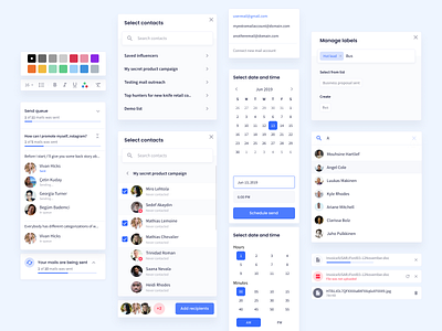 Influencer Marketing Platform – Outreach Blocks design design system dropdowns figma modals navigation outreach popover ui ux