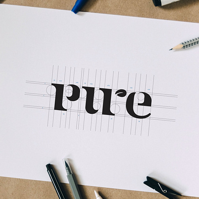 Pure Botanical Cafe brand identity branding creative direction graphic design grid leaf logo process pure sketch sketchbook vector