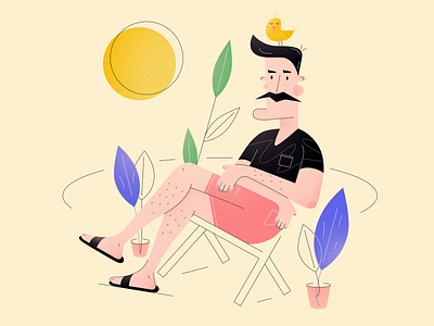 Summer 2020 character design flowers graphic illustration summer ui