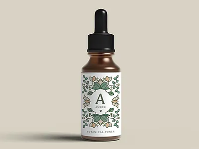 Cosmetic Dropper Bottle Label geometric labeldesign package design