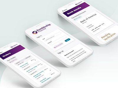 Rumbleship Dashboard - Mobile banking dashboad financial form mobile onboarding orders tables ui