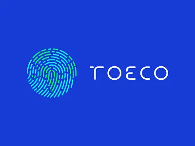 TOECO - Earth fingerprint blue branding earth ecology ecosystem fingerprint green logo logodesign logotype ocean planet typography